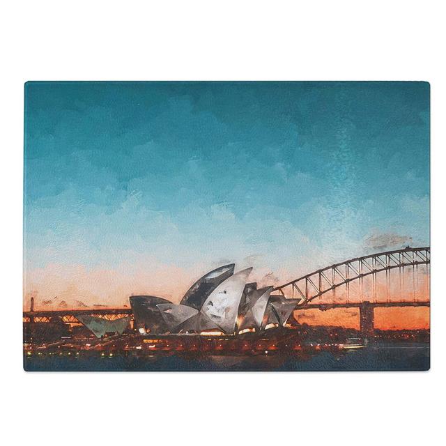 Tempered Glass Sydney Opera House in Australia Chopping Board East Urban Home Size: 39 cm W x 28.5 cm L on Productcaster.