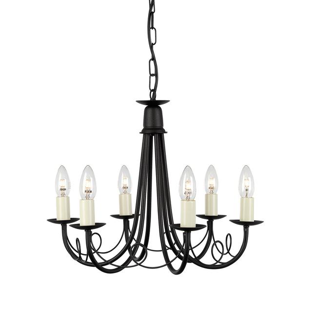 Cline Minster 6 Light Candle Style Chandelier Red Barrel Studio Finish: Black on Productcaster.