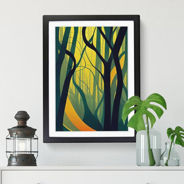 FRM-V0523-992X Forest Digital Art - Picture Frame Print Alpen Home Size: 64cm H x 46cm W, Format: Black Framed on Productcaster.