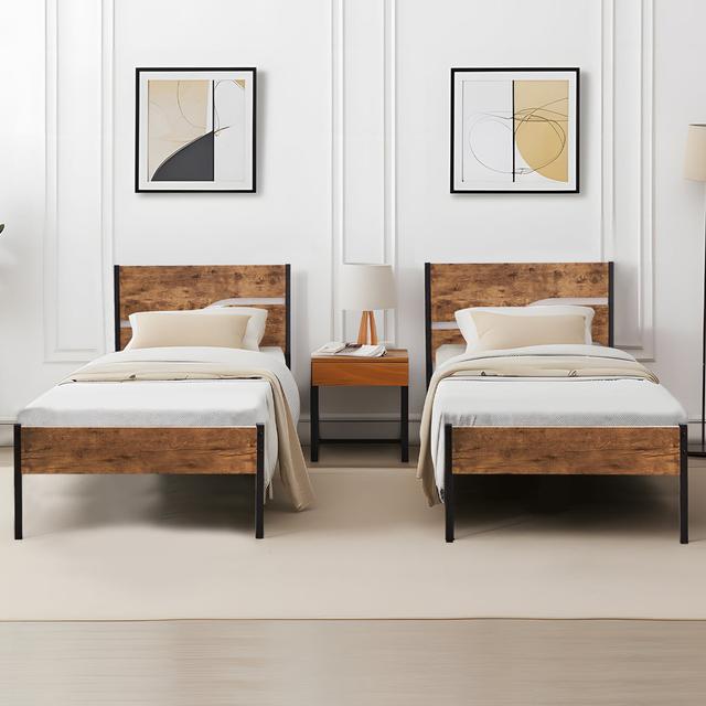 Tektas Single (3') Standard Bed (Set of 2) Borough Wharf Colour: Brown on Productcaster.