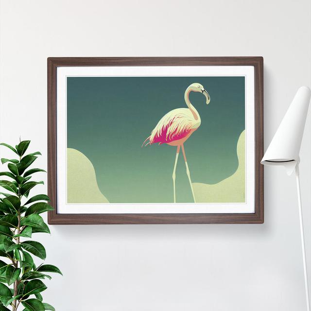 Astonishing Flamingo - Single Picture Frame Print 17 Stories Size: 25cm H x 34cm W x 2cm D, Frame Colour: Walnut Framed on Productcaster.