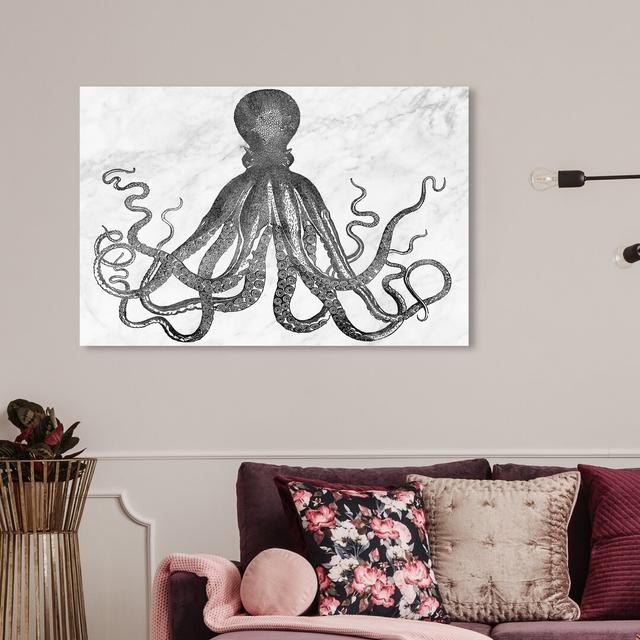 'Grey Squid Marble' Painting on Wrapped Canvas East Urban Home Size: 61 cm H x 91.4 cm W on Productcaster.