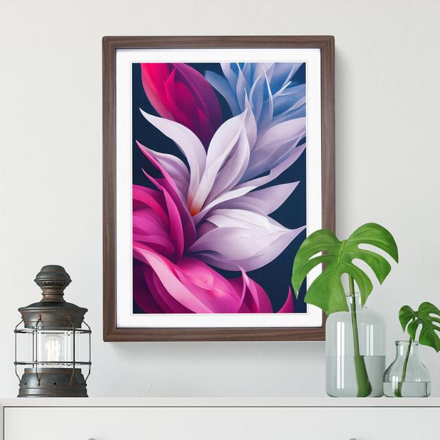 A Harmonious Flower - Picture Frame Graphic Art Marlow Home Co. Size: 64cm H x 46cm W, Frame Colour: Brown on Productcaster.