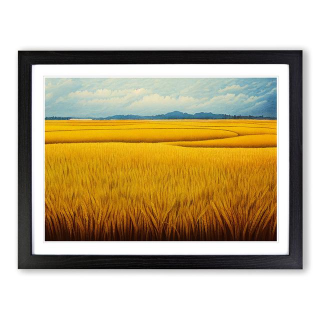 Watercolour Wheat Field Vol.4 - Single Picture Frame Print Marlow Home Co. Format: Black, Size: 34cm H x 46cm W on Productcaster.