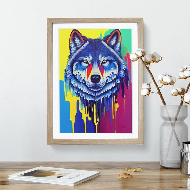 XV1022-5272X Wolf Paint Drips No.3 Abstract - Single Picture Frame Print Alpen Home Frame Colour: Beige, Size: 34cm H x 25cm W on Productcaster.