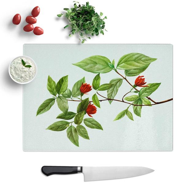 Tempered Glass Calycanthus Venus Flowers Chopping Board East Urban Home Size: 28.5 cm W x 20 cm L on Productcaster.