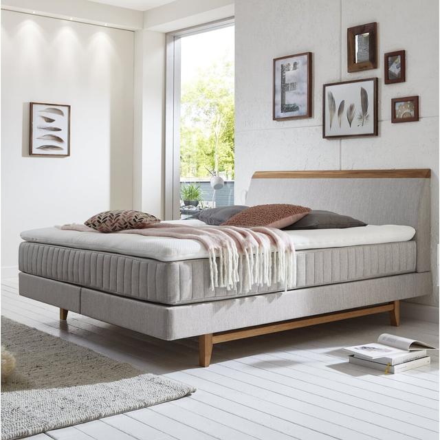 Boxspring Bed Sevanna with Topper Brayden Studio Mattress Firmness: H2-Approx.60 kg to 80 kg/H4-Up to Approx.120 kg on Productcaster.