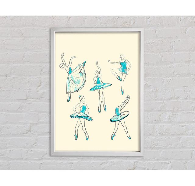 Blaue Ballerina 3 - Einzelner Bilderrahmen Kunstdrucke auf Leinwand Mercer41 Größe: 118,9 cm H x 84,1 cm B x 3,3 cm T on Productcaster.