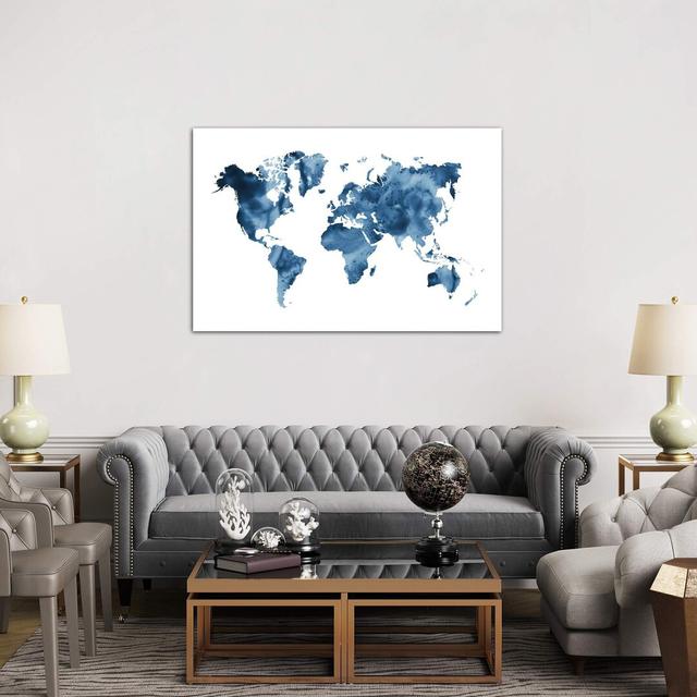 World Map - Wrapped Canvas Print East Urban Home Size: 66.04cm H x 101.6cm W x 3.81cm D on Productcaster.