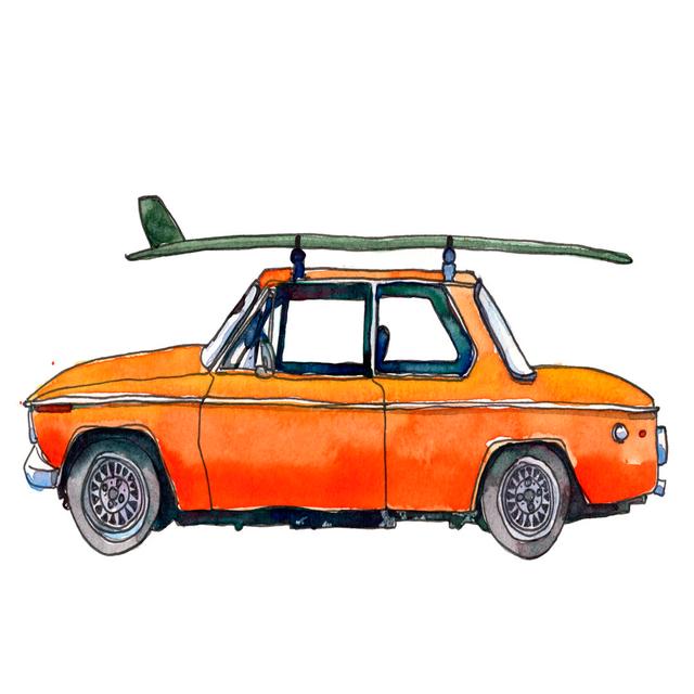 Surf Car by Paul McCreery - Wrapped Canvas Painting Rosalind Wheeler Size: 51cm H x 76cm W x 3.8cm D on Productcaster.