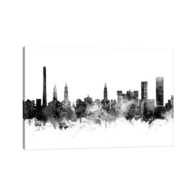 Erlangen, Germany Skyline in Black and White by Michael Tompsett - Wrapped Canvas Art Prints Latitude Run Size: 45.72cm H x 66.04cm W x 3.81cm D on Productcaster.