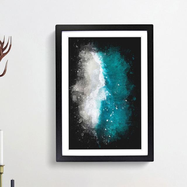 Ocean Kissing the Beach - Picture Frame Painting Print East Urban Home Frame Option: Black Framed, Size: 87cm H x 62cm W x 2cm D on Productcaster.