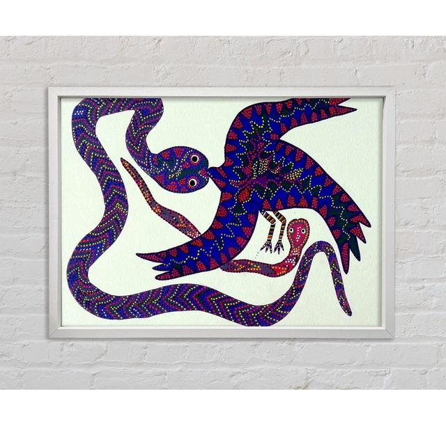 Aborigine Schlangenvogel - Einzelner Bilderrahmen Kunstdrucke auf Leinwand Bright Star Größe: 100 cm H x 141,4 cm B x 3,3 cm T on Productcaster.