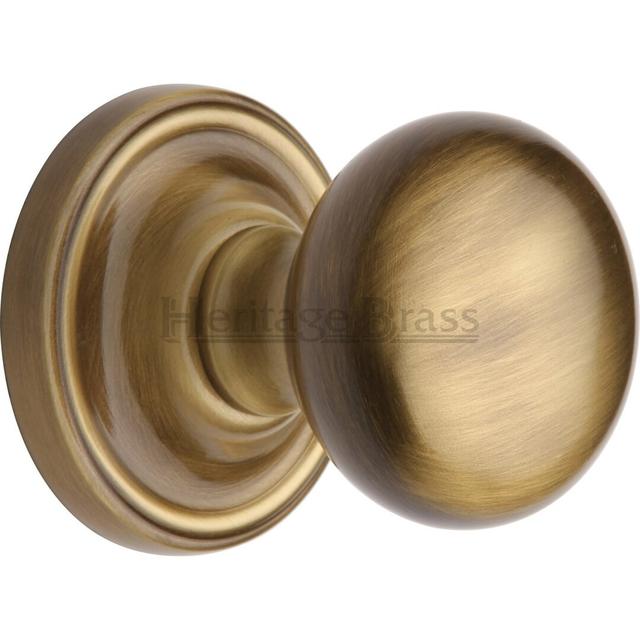 Hamstead Passage (Hall & Closet) Door Knob (Set of 2) Heritage Brass Finish: Antique Brass on Productcaster.