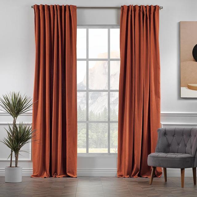 Extra langer & Extra breiter dekorativer Vorhang Einzelpaneel Lilijan Home & Curtain Gardinenfarbe: Gebranntes Orange, Vorhanggröße: 280cm B x 375cm L on Productcaster.