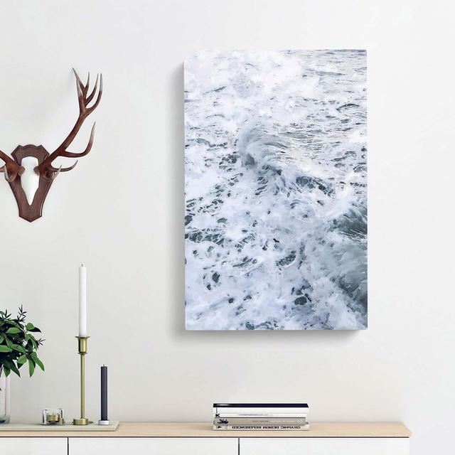 Waves In White - Wrapped Canvas Print East Urban Home Size: 60cm H x 40cm W x 3cm D on Productcaster.