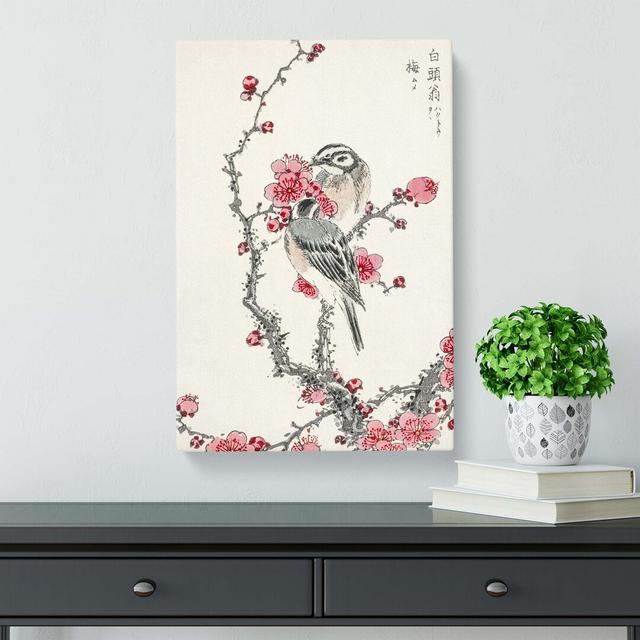 'Birds upon a Plum Tree' by Numata Kashu - Wrapped Canvas Painting Print East Urban Home Size: 61 cm H x 40.6 cm W on Productcaster.