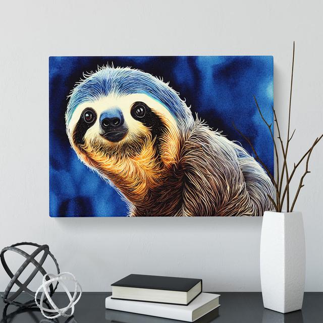 Watercolour Sloth Vol.1 - Wrapped Canvas Painting ClassicLiving Size: 50cm H x 76cm W x 3cm D on Productcaster.