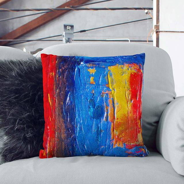 Abstract Art Painting Vol.415 by S.Johnson Cushion with Filling East Urban Home Size: 40 x 40 cm on Productcaster.