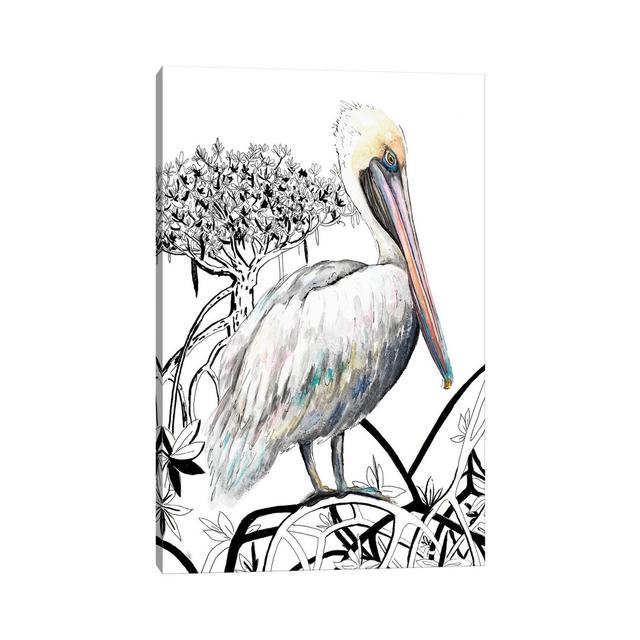 Pelican On Branch II by Patricia Pinto - Wrapped Canvas Print ClassicLiving Size: 45.72cm H x 30.48cm W on Productcaster.