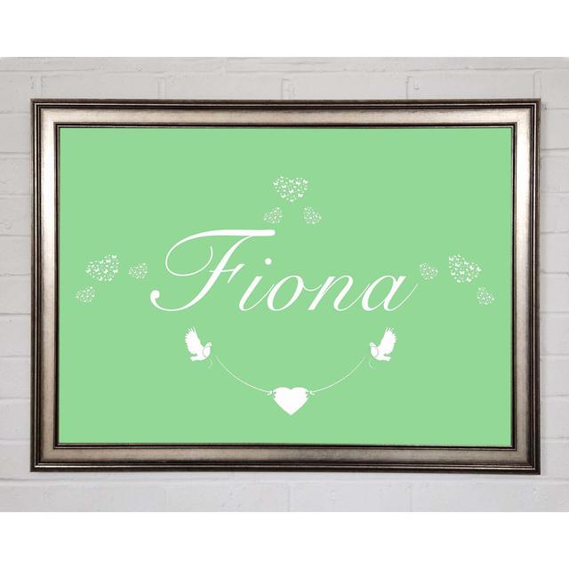 Your Name in Hearts Green - Single Picture Frame Art Prints Happy Larry Size: 29.7cm H x 42cm W x 1.5cm D on Productcaster.