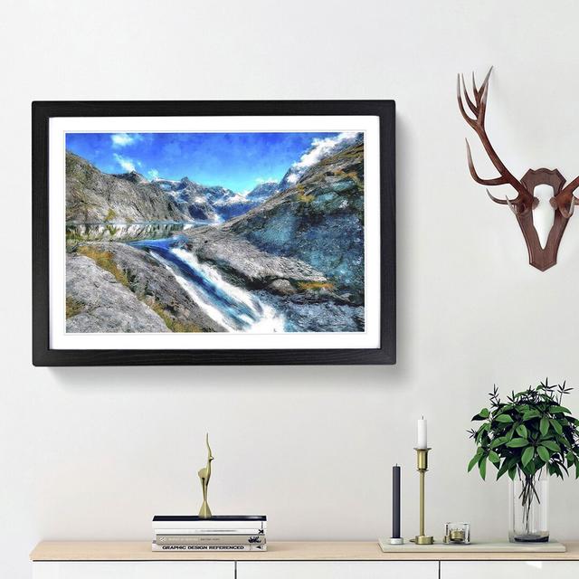 Fiordland National Park New Zealand - Picture Frame Graphic Art Print East Urban Home Frame Option: Black Framed, Size: 45cm H x 63cm W x 2cm D on Productcaster.