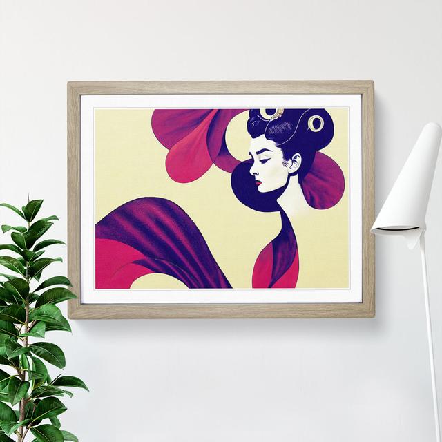 Beautiful Woman - Single Picture Frame Print Marlow Home Co. Frame Colour: Oak Frame, Size: 25cm H x 34cm W x 2cm D on Productcaster.