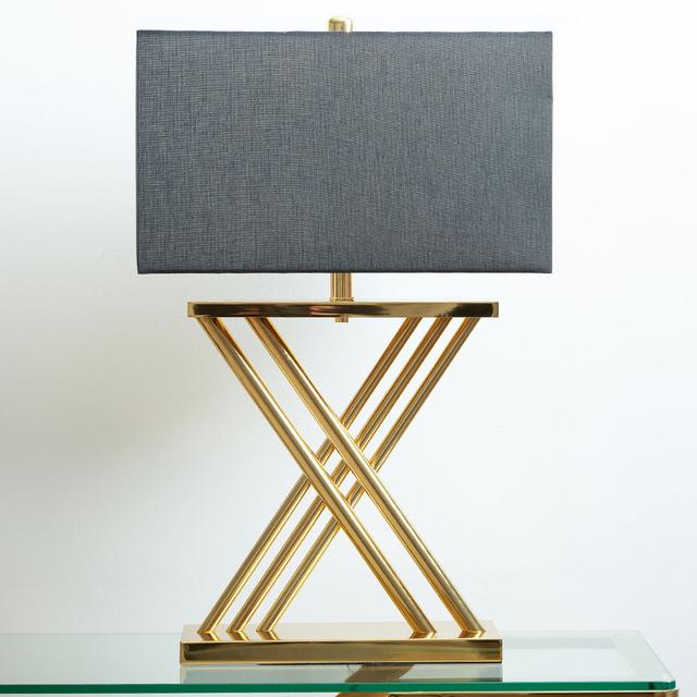 Almonza Luxury Table Lamp, Bedside Buffet Lamp with Metal Base and Linen Shade Canora Grey on Productcaster.