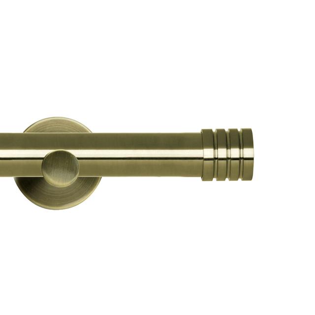 Eyelet Metal Curtain Pole Set 28mm with Stud Finial Symple Stuff Colour: Chrome, Size: 2.8cm H x 120cm W x 2.8cm D on Productcaster.