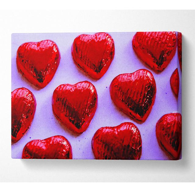 Red Chocolate Love Hearts - Print Latitude Run Size: 101.6cm H x 142.2cm W x 10cm D on Productcaster.