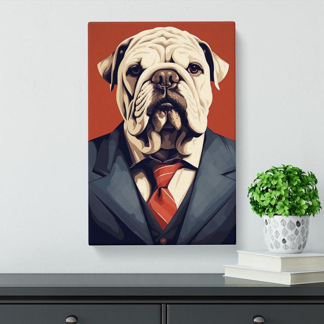 British Bulldog Minimalism No.2 Happy Larry Size: 76cm H x 50cm W x 3cm D on Productcaster.