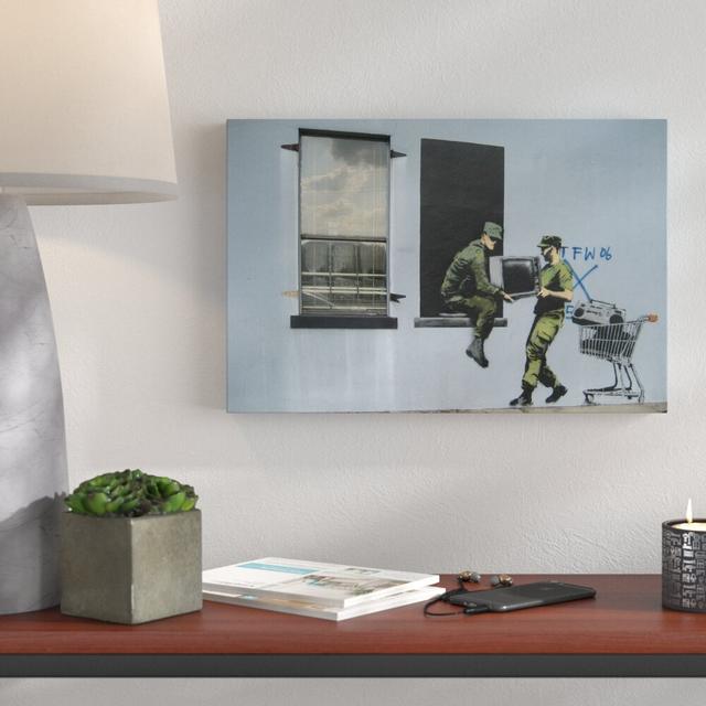 Looters by Banksy - Wrapped Canvas Graphic Art Print East Urban Home Size: 71 cm H x 107 cm W x 3 cm D on Productcaster.