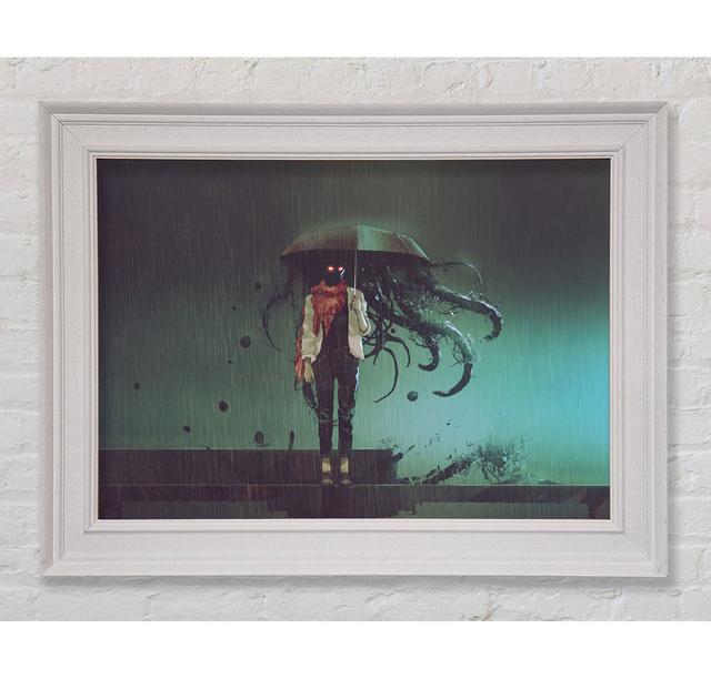 Umbrella Octopus - Single Picture Frame Art Prints Rosalind Wheeler Size: 100cm H x 141.4cm W x 8cm D on Productcaster.