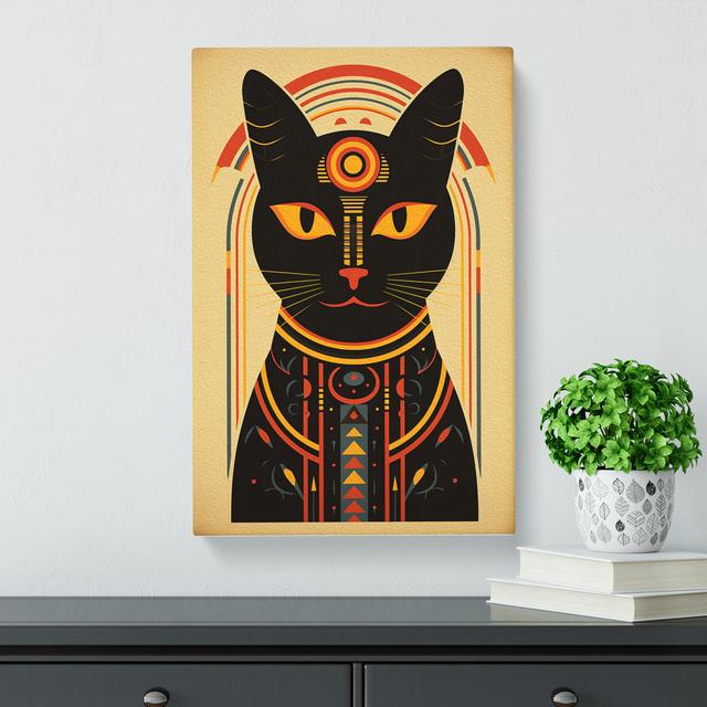 Egyptian Cat Minimalism No.2 - Print on Canvas Latitude Vive Size: 76cm H x 50cm W x 3cm D on Productcaster.