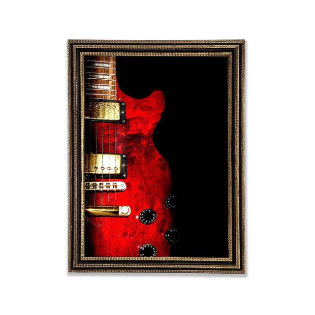 Rote E-Gitarre - Druck Ebern Designs Größe: 42 cm H x 29,7 cm B x 3 cm T on Productcaster.