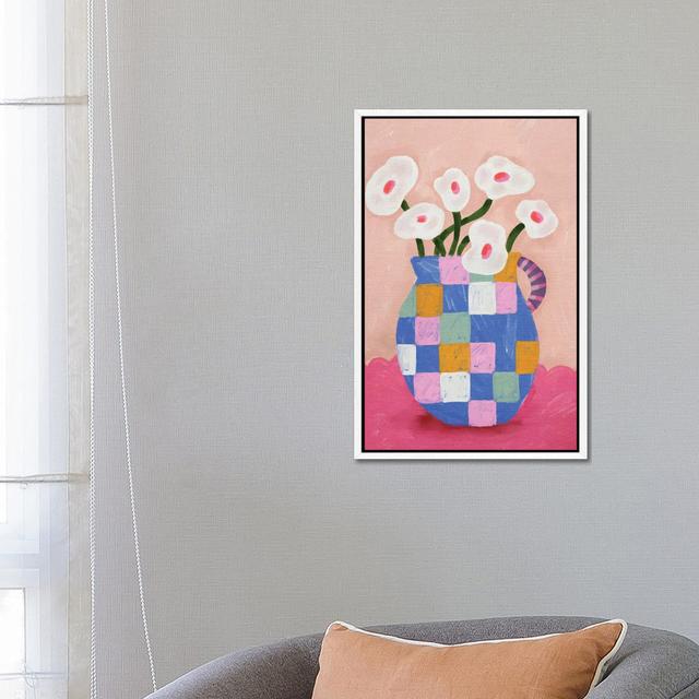 Abstract Flowers In A Vase by Kartika Paramita - Gallery-Wrapped Canvas Giclée on Canvas Bloomsbury Market Format: White Floater Frame, Size: 66.04cm on Productcaster.