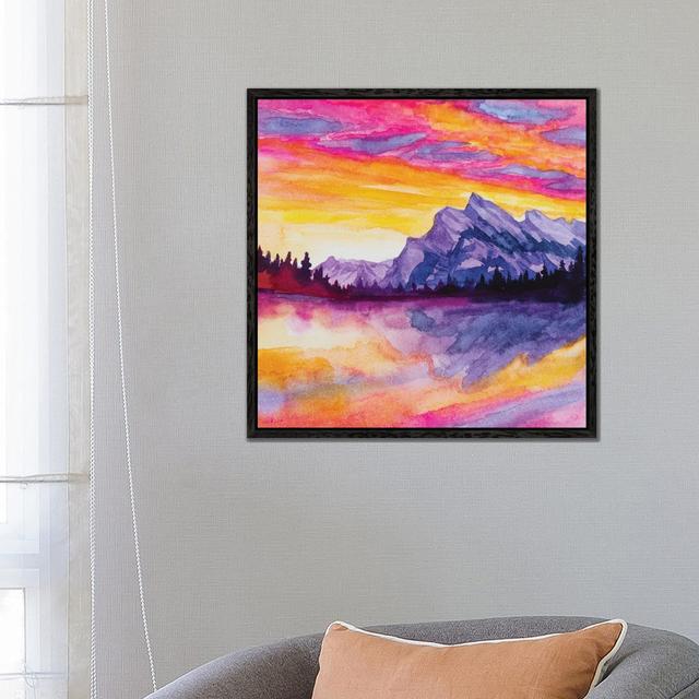 Pink Prism by Radek Smach - Painting Ivy Bronx Size: 26cm H x 26cm W, Format: Black Framed on Productcaster.