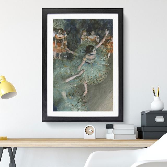 Green Ballet Ballerina Dancers by Edgar Degas - Picture Frame Painting East Urban Home Size: 48cm H x 36cm W x 2cm D, Frame Option: Black Framed on Productcaster.