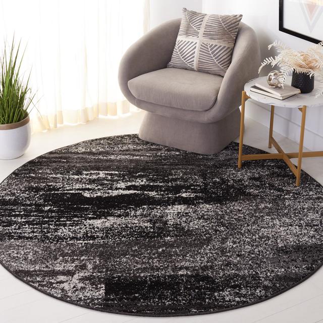 Kittredge Hooked Silver/Black Rug Metro Lane Rug Size: Round 122cm on Productcaster.