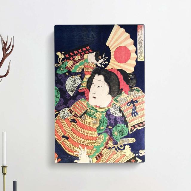 Holding the Fan by Toyohara Kunichika - Wrapped Canvas Painting Print East Urban Home Size: 50cm H x 35cm W x 3cm D on Productcaster.