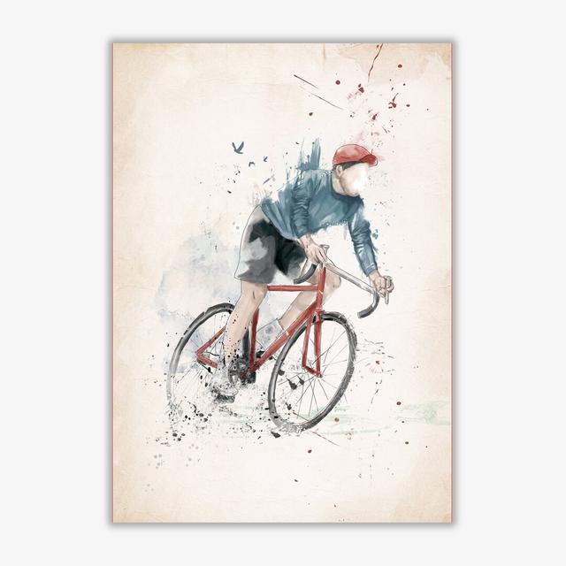 I Want To Ride My Bicycle by Mercedes Lopes Charro - Print East Urban Home Size: 59.4 cm H x 42 cm W x 1 cm D, Frame Options: No Frame on Productcaster.