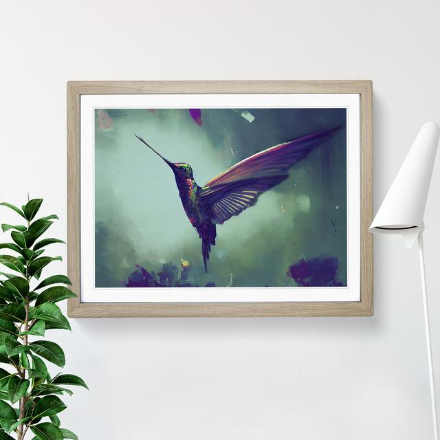 Hummingbird Vol.5 Abstract - Single Picture Frame Painting ClassicLiving Size: 25cm H x 34cm W x 2cm D, Frame Colour: Oak on Productcaster.