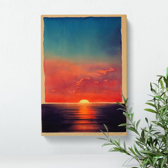 Pleasant Ocean Sunset - Wrapped Canvas Painting House of Hampton Size: 76cm H x 50cm W x 3cm D on Productcaster.