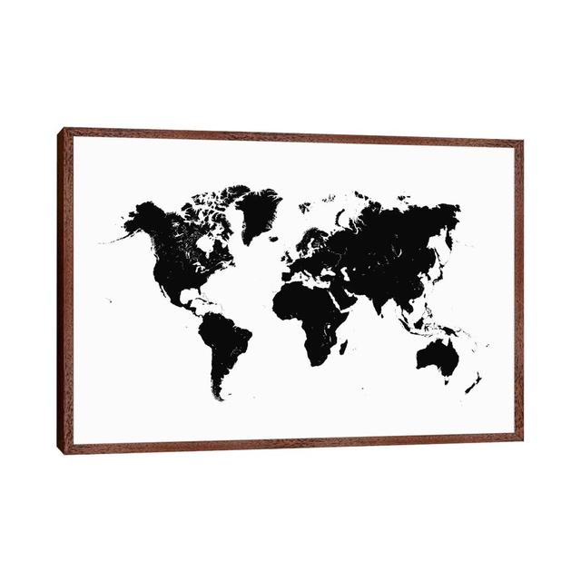 'World Urban Map' Graphic Art on Wrapped Canvas East Urban Home Size: 66.04cm H x 101.6cm W x 3.81cm D, Format: Brown Floater Framed on Productcaster.