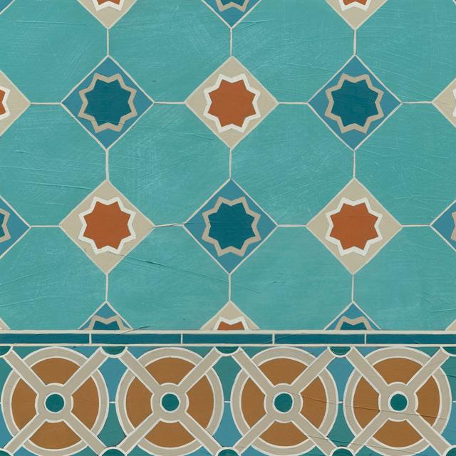 Moroccan Tile IV - Wrapped Canvas Print World Menagerie Size: 76cm H x 76cm W on Productcaster.