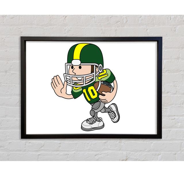 American Football Sport Player White - Single Picture Frame Art Prints on Canvas Bright Star Size: 100cm H x 141.4cm W x 3.3cm D on Productcaster.