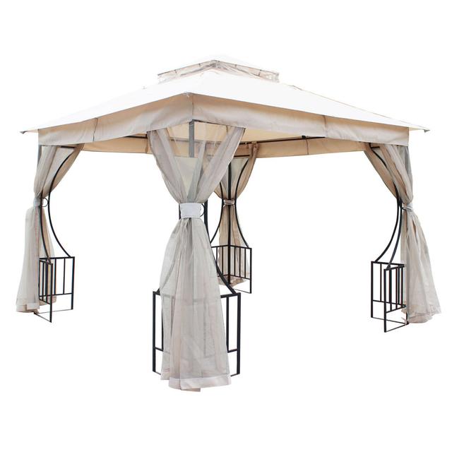 3 m x 3 m Pavillon aus Stahl Garten Living on Productcaster.