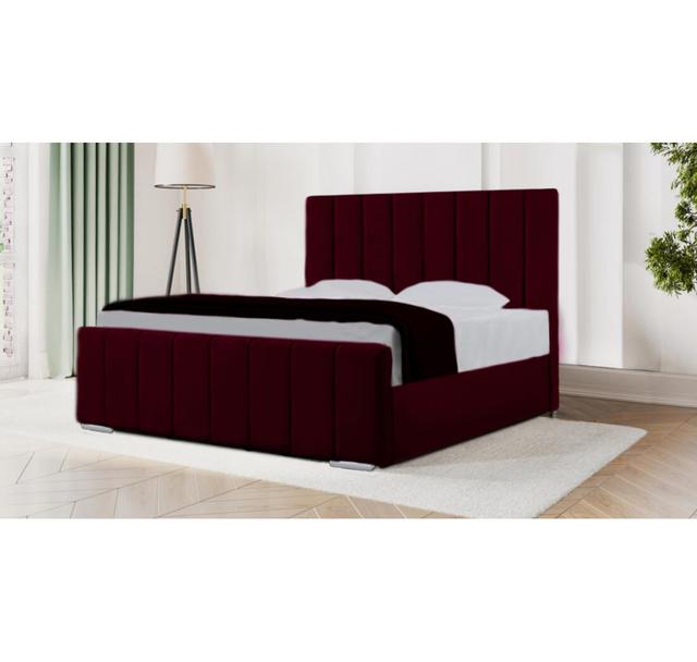 Abihail Upholstered Standard Bed Latitude Run Size: Small Double (4'), Upholstery: Burgundy on Productcaster.