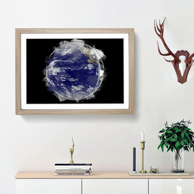 A Satellite Image of Earth in Abstract - Picture Frame Graphic Art Print East Urban Home Frame Option: Oak Framed, Size: 27cm H x 36cm W x 2cm D on Productcaster.