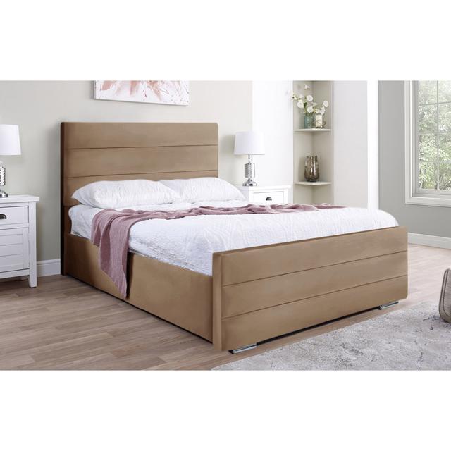 Aceyn Upholstered Bed Fairmont Park Colour: Beige, Size: Double (4'6) on Productcaster.